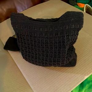 Brown crocheted style shoulder bag